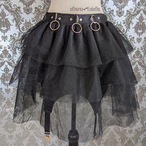 Widow Tulle Garter Mini Skirt